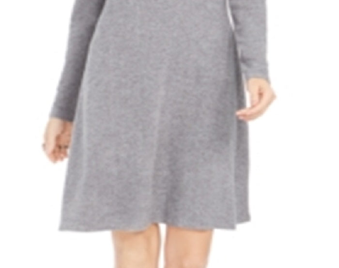 Style & Co Women's Cowl Neck Sweater Dress Gray Size X-Small