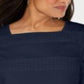 Karen Scott Women's Square Neck Lace Stripe Top Blue Size Medium