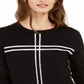 Alfani Women's Grid Pattern Sweater Black Size Petite L