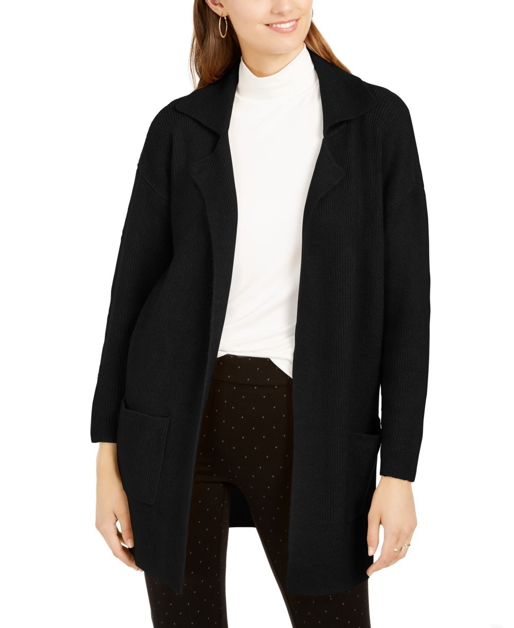 Style & Co Women's Open Front Topper Jacket Black Size X-Small