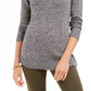 Charter Club Women's Marled-Knit Tunic Sweater Black Size Extra Large