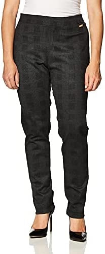 Calvin Klein Women's Plaid Pull on Pants Black Size 12
