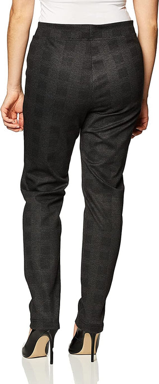 Calvin Klein Women's Plaid Pull on Pants Black Size 12