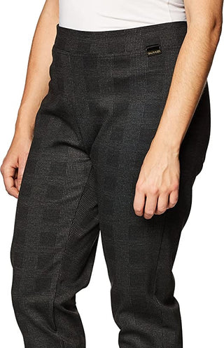 Calvin Klein Women's Plaid Pull on Pants Black Size 12