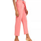 Bar III Women’s Bi-Stretch Belted Tie Ankle Pants Pink Size 2
