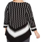 Alfani Women's Plus Size Printed V-Hem Top  Black Size 0X