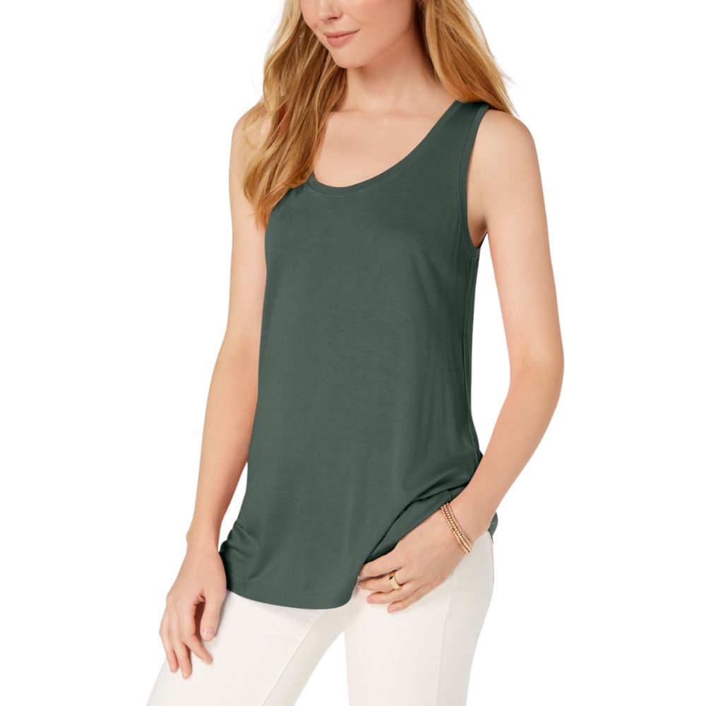 Maison Jules Women's Scoop-Neck Tank Top Green Size XX-Large