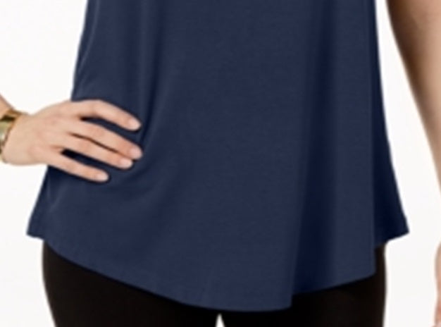 JM Collection Women's Scoop Neck Tank Top Deep Blue Size XS
