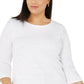 Charter Club Women's Plus Cotton Knit Top White Size 3X