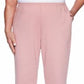 Alfred Dunner Women's All About Ease Knit Pull on Pants Pink Size Petite XS