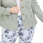 Charter Club Women's Plus Button Front Utility Jacket Green Size 1X