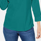 Karen Scott Women's Cotton Johnny Collar Utility Shirt Green Size S