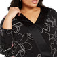 Alfani Women's Plus Size Printed Surplice-Neck Blouse Black Size 2X