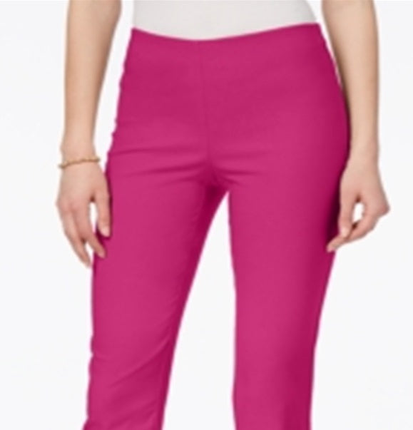 Charter Club Women's Chelsea Tummy Control Skinny Leg Ankle Pants Pink Size 16