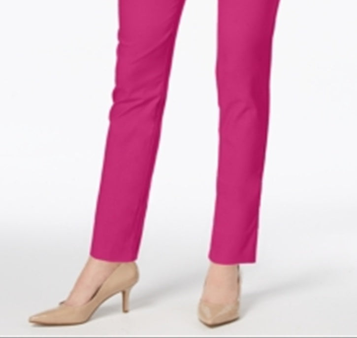 Charter Club Women's Chelsea Tummy Control Skinny Leg Ankle Pants Pink Size 16