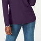 Karen Scott Women's Cotton Toggle Henley Sweater Purple Size Petite Medium