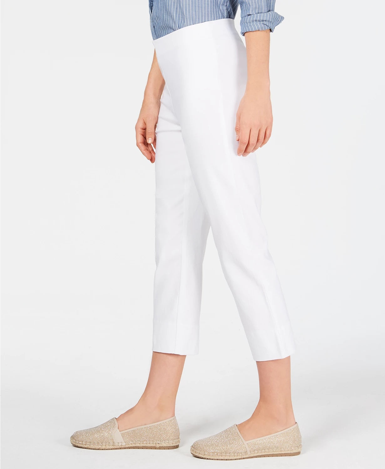 Charter Club Women's Chelsea Pull-On Tummy-Control Capris White Size 4
