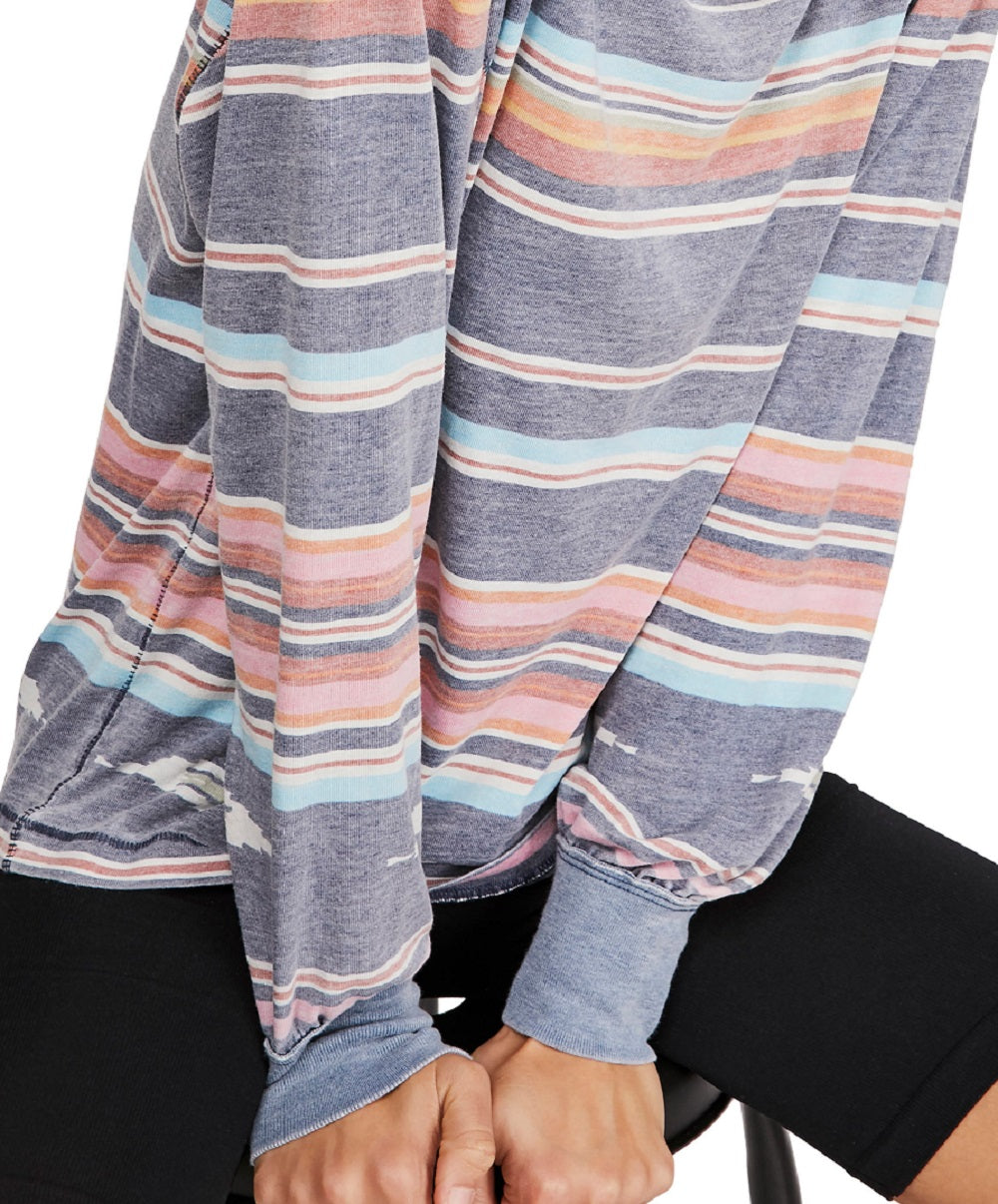 Free People Women's Arielle Printed Long Sleeve Blue Size Large