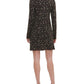 Tommy Hilfiger Women's Leopard Print Sweater Dress Brown Size Small