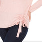 INC International Concepts Women’s Plus Drawstring Ruched Top Pink Size 1X