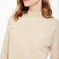 Alfani Women's Petite Scattered Faux-Pearl Sweater Beige Size PL