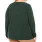 Karen Scott Womens Green Solid Long Sleeve Crew Neck T-Shirt Top Green Size Petite X-Large