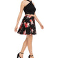 City Studios Juniors' 2-Pc. Glitter Lace & Floral-Print Dress Red Size 3