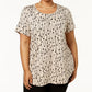 JM Collection Women's Plus Size Printed Top  Beige Size 0X