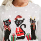 Karen Scott Women's Cat Applique Holiday Sweater Med Gray Size Small