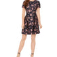 Vince Camuto Women's Floral Jacquard Fit & Flare Dress Pink Size 4