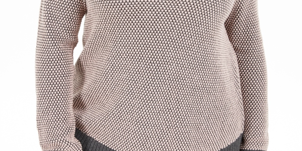 Charter Club Women's Button Trim Contrast Accent Sweater Gray Size 2X