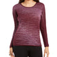 JM Collection Women's Metallic-Knit Top Purple Size X-Large