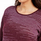 JM Collection Women's Metallic-Knit Top Purple Size X-Large