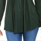 Style & Co Women's Long Sleeve Pintuck Top Green Size X-Large