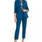 DKNY Women's Petite Open Ruched-Sleeve Blazer Blue Size 10 P