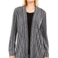 JM Collection Women's Petite Layered-Look Metallic Cardigan Black Size Petite X-Large