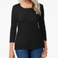 Karen Scott Women's Cotton Scoop Neck Top Blue Size Petite Small