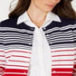 Charter Club Women's Striped Cardigan Blue Size Small
