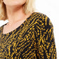 JM Collection Women's Printed Scoop-Neck Top  Black Size Small