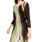 Alfani Women's Petite Printed Tunic Top Green Size PM