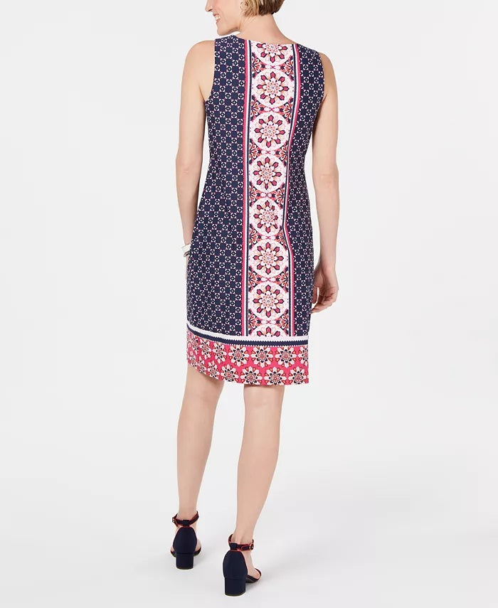 Charter Club Women's Petite Printed Shift Dress  Pink Size Petite