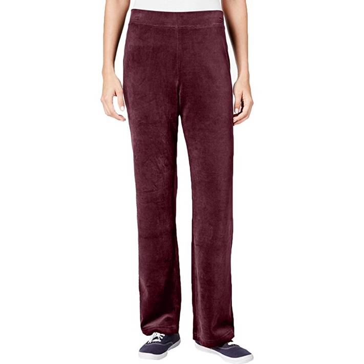 Karen Scott Women's Velour Pull On Pants Purple Size Petite L