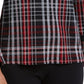 Charter Club Women's Plaid Crepe Bow Detail Top Black Size Petite Small