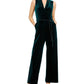 Vince Camuto Women's Tassel-Belted Velvet Jumpsuit Green Size 12