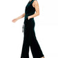 Vince Camuto Women's Tassel-Belted Velvet Jumpsuit Green Size 12
