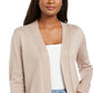 Karen Scott Women's Open Front Pocket Cardigan Brown Size Medium