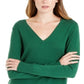 Maison Jules women's V Neck Sweater Green Size XX-Large