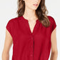 INC International Concepts Women's Twist Front Top Red Size Petite X-Large