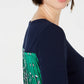 Charter Club Women's Pleated Back Top Blue Size Petite SmallM