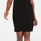 JM Collection Women's Sleeveless Asymmetrical Dress Black Size PL